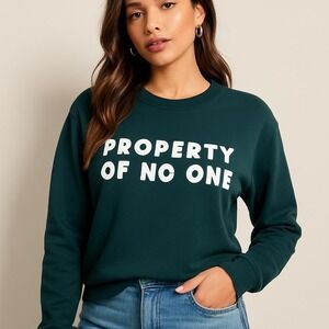 H&M Divided Forest Green Property Of No One Graphic Sweatshirt Womens‎ Medium
